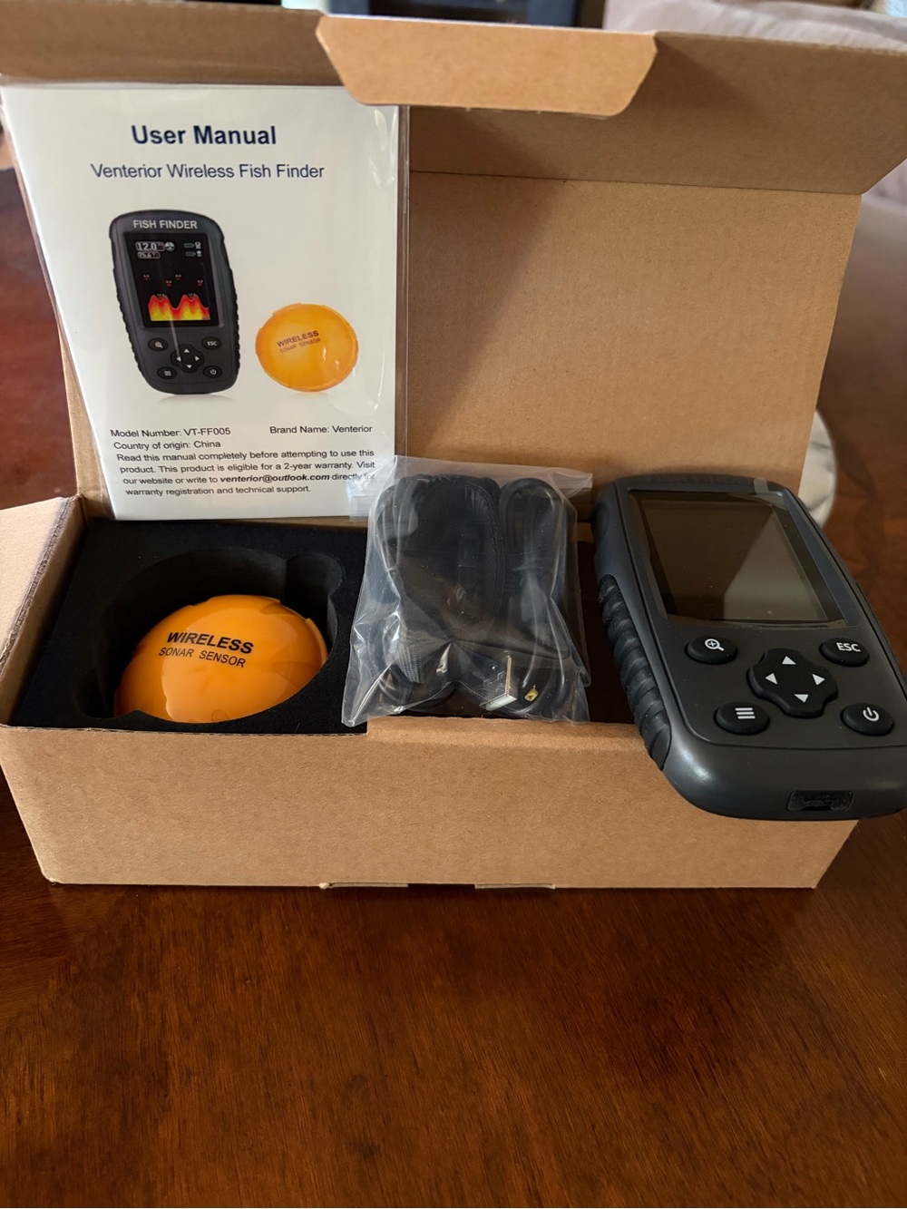 Wireless Fish Finder - Black and Orange Floating Sonar